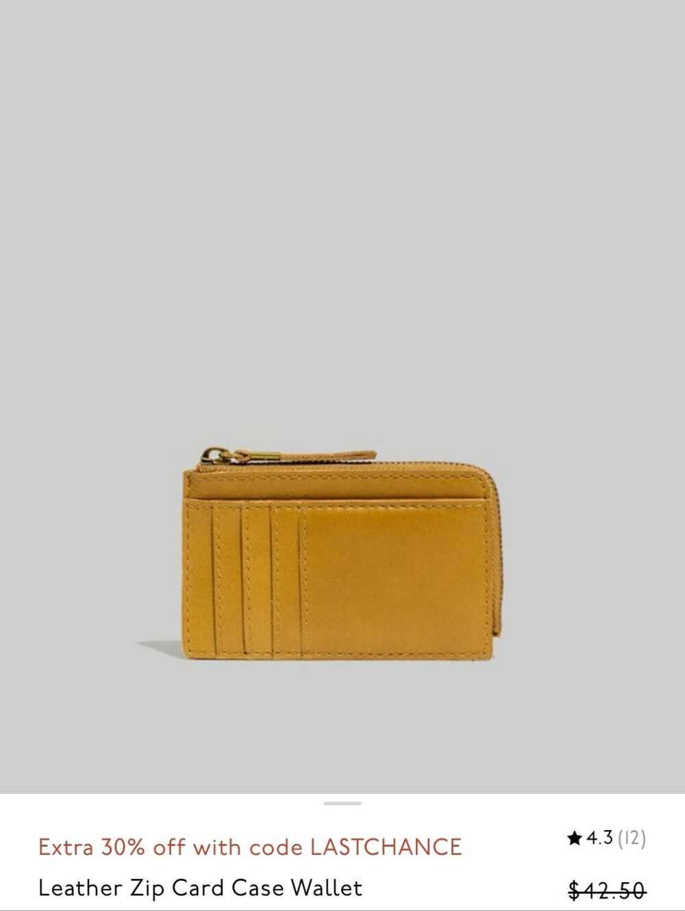 Madewell Leather Zip Card Case Wallet - Picture 5 of 7